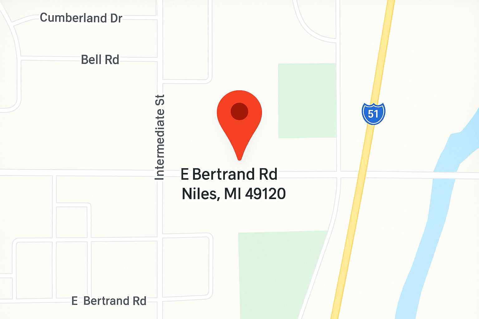 Map showing location of Bertrand Auto LLC